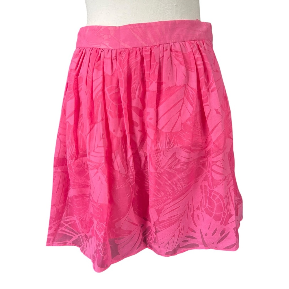 Lilly Pulitzer Whitley Mini Skirt Pink Tropical Burnout Preppy Coastal Size 4
